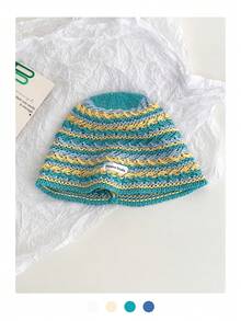 1 件粉色宽边草帽，女士夏季沙滩帽，户外防紫外线透气镂空编织渔夫帽，宽边遮阳帽，百搭渔夫帽，黑色针织帽， - 草編漁夫帽 - 查看 27