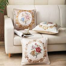 Funda de almohada decorativa de 50*50cm con bordado de estilo europeo retro