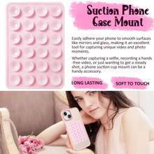 Suction Phone Case Mount, Sillicon Adhesive Phone Accessory For Phone, Hands-Free Fidget Toy Mirror Shower Phone Holder, Videos And Selfies