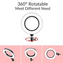 Anello luminoso da 10 pollici con supporto, luce led per selfie regolabile, anello luminoso alimentato tramite USB con treppiede e supporto per telefono, anello luminoso da tavolo, per registrazione video, live streaming, trucco, fotografia
