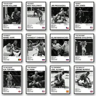 1 件/3 件墙面艺术海报可选相框/带框流行黑白拳击传奇帆布海报拳击格斗帆布印刷画墙面装饰适用于健身房家居装饰无框