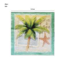 20pcs/Pack 2-Ply 25x25cm Summer Palm Tree Pattern Party Napkins, Disposable Cocktail Party Holiday Paper Napkins