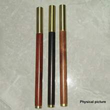 1 pezzo Penna a sfera in ottone/Astuccio in velluto, realizzato in ottone e legno massello, aspetto semplice ed elegante, basso profilo e retrò, punta in carburo di tungsteno ad alta precisione, scrittura fluida, design a spirale all'interno del cappuccio, design ergonomico, adatto come penna regalo, penna per affari, penna per firmare, regalo, premio scolastico e regalo di incentivazione, forniture per ufficio e scolastiche, articoli per il ritorno a scuola