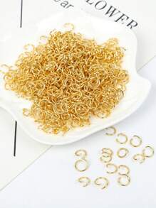 Aproximadamente 100 piezas de anillos divididos abiertos de acero inoxidable dorados y plateados para hacer joyas DIY, collares, pulseras y otros conectores