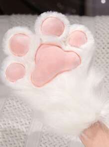 Kawaii Cat Paw Gloves - Thermal Anime Cosplay Gloves For Halloween And Christmas | Furry-Lined Animal Paw Accessories | Cute Gift For Conventions, Parties (Fox/Animal Style)