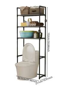 1 pieza Estantería de almacenamiento popular para el inodoro, de estilo minimalista, de fácil montaje para organizar el baño, decoración del hogar