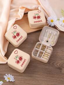 1pc Jewelry Box, Large Capacity Jewelry Storage Box, Jewelry Organizer Box, Miniature Jewelry Case, Jewelry Savings Box, Portable Travel Jewelry Box, Makeup Box, Various Jewelry Boxes,Simple Travel & Home Jewelry Box For Women Storage Organizer Travel Essentials Back To School Dormitory Storage