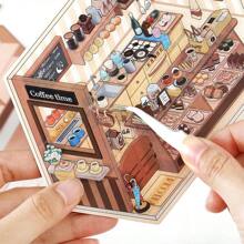 PET2.5D Landscape Sticker Little Corner Series Cartoon Miniature House Children's Fun Collage, School Supplies,Back To School