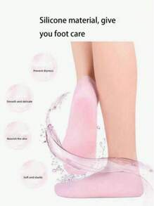 Soothing Moisturizing Silicone Socks,Silicone Skin Care Footmuffs Moisturizing Foot Socks Anti-Cracking Softening Callus Cuticle Foot Cover Foot Mask Massage Moisturizing Foot Care Socks,Highly Absorbent Stretch Stockings, Reusable Aloe Vera Socks, Overnight Spa Socks, Non-Slip Gel High Heels (For Men And Women With Dry Skin, Rough Feet), Home Foot Care, To Use With Your Favorite Lotions And Creams(Random Color)