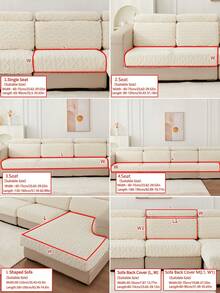 1pc Elastic Sofa Cover Non-Slip Full Wrap Sofa Seat Cushion Cover, 4 Seasons Universal Fabric Sofa Slipcover, Thick Sofa Blanket, Machine Washable, Pet-Friendly, Home Decor, Adjustable For Corner Sofa, Bedroom, Office, Living Room, L-Shape Sofa 1/2/3/4 Seater - Beige - View 5