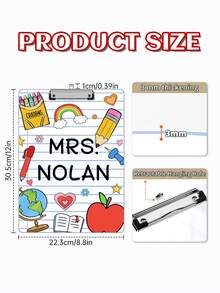 Personalized Teacher Gifts, Custom Acrylic Clipboard With Teacher Name, Elements Teacher Clipboard, Back To School Teacher Appreciation Gift, Back To School, Multi-Functional, Ornamental, Reusable, Modern, Colorful, Cute, Vintage, Cartoon, Kawaii, Custom, Personalized, Unique, Customized, Workers, Clients, Students, For Business/Work/Office, For School, Middle School Students, High School Senior High School Students, College Students, University Students, Freshman, Sophomore, Underclassmen - Multicolor - View 6