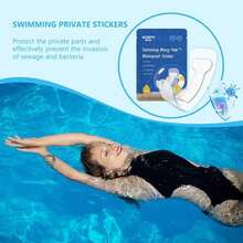 Almohadilla impermeable para nadar para niñas/mujeres | Almohadilla íntima para nadar | Protección íntima amigable con la piel | Uso diario y para nadar anti contaminación | Parche adhesivo reutilizable | Para nadar, spa, parque acuático - Multicolor - Ver 3