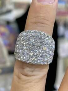 1 PC Luxury Cubic Zirconia Ring For Women For Wedding Engagement Party Jewelry Valentine's Day Gift
