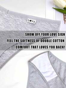 5 件装女士舒适内裤套装字母腰带内衣女式内衣内裤纯色内裤无缝内裤 - 彩色 - 查看 4