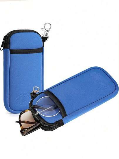 Estuche protector portátil para gafas, puede almacenar teléfonos móviles, auriculares, gafas, tarjetas bancarias y otros artículos, adecuado como regalo para mayores y amigos en el Día de la Madre, Día del Padre, Acción de Gracias, Navidad, etc. Artículos esenciales de viaje, accesorios de viaje, bolsa de viaje, vacaciones, regreso a la escuela, estuche para gafas, gafas de sol para mujer