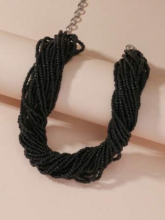 Beaded Twist Layered Necklace