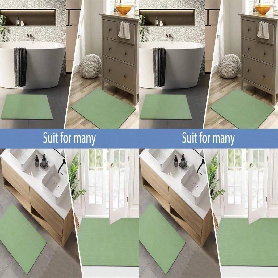 Mecko Bath Mat Rug, Rubber Non-Slip Quick Dry Absorbent Thin Bathroom Rugs Fit Under Door Bathroom Floor Mats-Shower Rug For In Front Of Bathtub, Sink, Shower Room(Light Grey,16"X24")