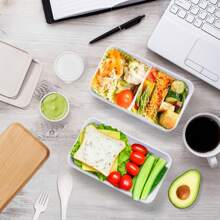 1pc Customized Bento Lunch Box With Japanese Style, Suitable For Students, Office Workers, Microwave-Friendly Bamboo Lid, Made Of Wheat Straw, Single/Double Layer, Multi-Color Options, Portable Meal Container For School Lunch, Work Meal, Outdoor, Travel, Picnic