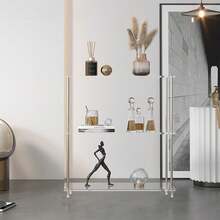 1 件亚克力窄边床头柜，适用于小空间卧室，卧室、客厅、浴室迷你边桌，梳妆台收纳架