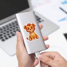 50 Stück süßer kleiner Löwen Aufkleberset, geeignet für Skateboard, Gepäck, Tagebuch, Schreibtisch, Helm, Auto, Notizbuch, Wasserflasche, Laptop, personalisierte DIY Aufkleber für Schreibtisch, für Erwachsene und Teenager Schulmaterial, Schulanfang