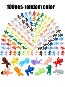 10/50/100 piezas- Miniatura de bebés de plástico de colores variados, figuritas de bebé de plástico pequeñas a granel para juegos de baby shower, cubitos de hielo, etc.