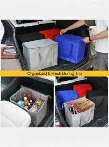 1Pc Portable Lunch Insulated Cooler Bag Folding Insulation Picnic Ice Pack Food Thermal Bag Drink Carrier Insulated Bags Beer Foil Food Bag Outdoor Camping Travelling BBQ Catering Materials Zipper Bag Picnic Folding Insulated Bag