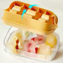 1 pieza Molde de cubitos de hielo para refrigerador, fácil liberación, anti-olores, 6 cubos
