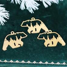 3 piezas de dijes/colgantes con diseños de lindos animales de osos de dibujos animados para hacer collares, pulseras y otros accesorios de joyería DIY
