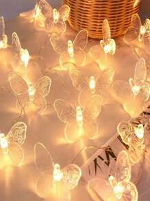 1pc Romantic 3D Butterfly LED Fairy Light, Artistic Decorative Butterfly Animal Theme, Battery Powered, Perfect For Valentine's Day Decor, Ideal Birthday Gift, Wedding Decoration, Suitable For Indoor Home & Outdoor Garden, Bedroom, Park, Festival Party Ambience Lighting, Wedding Table Center Piece, Thanksgiving, New Year, Floral Arrangement, 59/118ft, For Flowers, Gifts And Decor, Dreamlike Ambiance