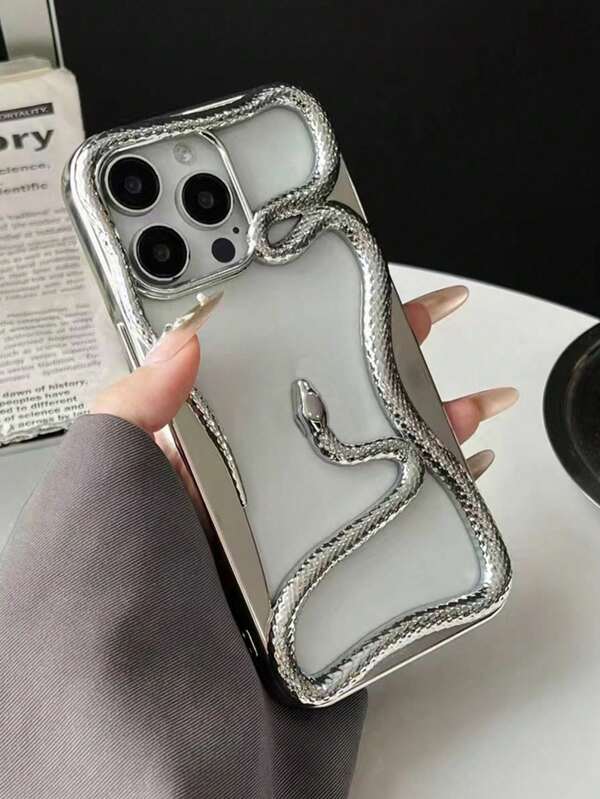 High-End Creativity Hollow Snake Matte Electroplating Protective Case For IPhone 16 Pro Max/IPhone 16 Pro/IPhone 16, Suitable For Snake Year New IPhone 15, 14, 13, 12, 11 And Couples
