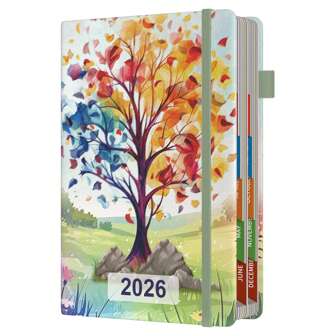 Sailingvan 1pc Diary 2026 Page A Day A5, From January 2026 To December 2026, Appointment Book With Monthly View, Banded Elastic Closure, Pen Loop, Colourful Tabs, Inner Pocket, A5 (5.7" X 8.3")