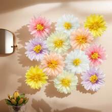 6 pièces Fleurs en papier artificielles de marguerite pour mariage et fête. Décoration florale artificielle - Fleurs murales multicolores vives pour événements intérieurs/extérieurs, Pâques, remise des diplômes, anniversaire, décoration d'événement | Amplificateur d'atmosphère festive, décoration de mariage
