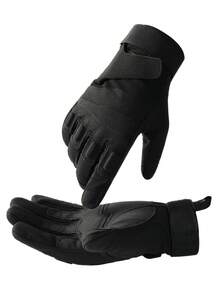 1 双男士全指手套，户外训练防滑骑行手套，冬季暖手器 - 彩色 - 查看 8