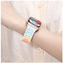 1 pieza Correa de resina con diseño de manzana compatible con de 40mm, 49mm, 44mm, 46mm, 45mm, 41mm, 42mm, 38mm, pulsera compatible con Series Ultra SE, 10, 9, 8, 7, 6, 5, 4, 3, 2, 1, accesorios de