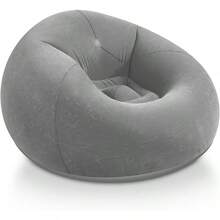 Inflatable Bean Bag Chairs Adult Blow Up Chairs Lazy Sofa Folding Portable Inflatable Chair Movie Outdoor Room Bedroom Reading Camping(Purple) - 灰色 - 查看 1