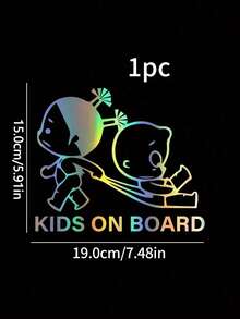 1 pieza Pegatina de carro con dibujo animado de "Niños a bordo" - Multicolor - Ver 7
