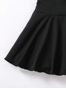 青少年女孩运动跑步网球训练瑜伽裙，带手机口袋