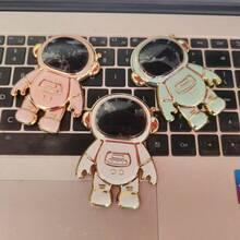 3pcs/Set 3D Cartoon Astronaut Electroplated Desk Phone Stand, Multi-Functional Slouchy Phone Holder - Multicolor - View 11