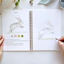 Caderno de aquarela para iniciantes, projetos de pintura simples, ótimo para flores, penas e animais, para acalmar, tranquilizar e inspirar os amantes da pintura. Caderno de aquarela para materiais escolares, volta às aulas.