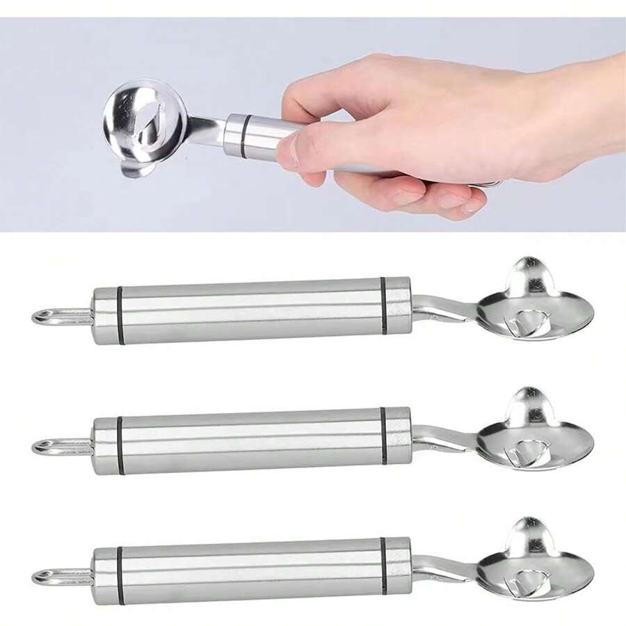 3 Pack Cactus Peeler Spoon, Stainless Steel Cuchara Pelador De Nopales, Multi-Function Cactus Peeling Knife Tool, Sliced Chinese Noodle Cutter For Cooking Kitchen Gadgets (3PCS) - 預設 - 查看 1