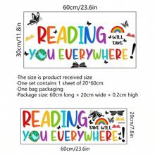1pc Colorful Inspirational Reading Quote Wall Decal, Bedroom & Living Room Decoration