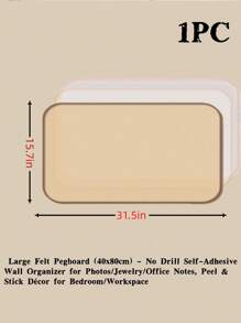 1 Stück nordischer Stil dicker Filzhängeboards (40 x 80 cm), selbstklebende, rückstandsfreie Fotowall - Multifunktionale Dekorationstafel für Büro/Wohnheim, Schmuckständer + abnehmbarer Memo, familienfreundliches Design im orientalischen Stil