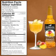Syruvia Mango Syrup - Premium Flavoring Syrup For Tea, Italian Sodas, Beverages, Desserts, Ice Cream, Cocktails & Mocktails - Kosher, Gluten Free - 25.4 Fl Oz. - 25.4 Fl Oz - View 2