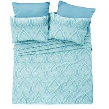 Lux Decor 6-Piece Paisley Bed Sheets High GSM Brushed Microfiber Sheets - Elevate Your Sleep Experience With 16-Inch-Deep Pocket Bedding Sheets & Pillowcases- Back To School- Graduation Gift- All Sizes Available-, Valentine's Day Bedroom, Spring Bedding Refresh, Guest Room Essentials, Dorm Room Bedding, Premium Bed Linens, Easy Care Sheets, Hypoallergenic Fabric, Year-Round Comfort, Master Bedroom Update, Matching Bedding Set, Hotel Quality Linens - Màu xanh lam - Xem 2