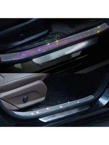 1件装汽车多色水钻门槛条车门框保护防踩贴纸防刮防划痕条通用内饰装饰 - 均碼 - 查看 5