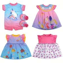 Vêtements de poupée avec motif animal mignon convenant aux poupées nouveau-nées de 13 à 18 pouces, accessoires de poupée nouveau-née de 43 cm, cadeaux de fête et d'anniversaire, poupée non incluse