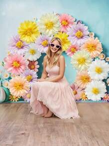 6 pièces Fleurs en papier artificielles de marguerite pour mariage et fête. Décoration florale artificielle - Fleurs murales multicolores vives pour événements intérieurs/extérieurs, Pâques, remise des diplômes, anniversaire, décoration d'événement | Amplificateur d'atmosphère festive, décoration de mariage