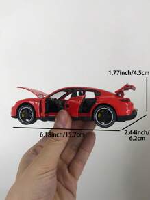 ESCBBXX 1pc Zinc Alloy Die-Cast Exterior Sports Car Model Toy, 6.18"L X 2.44"W X 1.77"H, 1:32 Scale Realistic Miniature, Detailed Interior, Rolling Tires, Openable Doors & Hood, Sound & Light Effect, Suitable As Boys, Children Gift, Collection