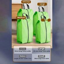 1pc Portable Dustproof Shoe Storage Bag, Travel Convenient Nylon Shoe Pouch With Sturdy Zipper, Waterproof Pocket Shoe Organizer Bag