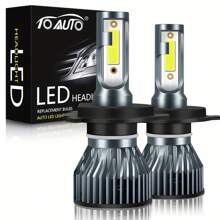 2pcs H4 LED Headlight Bulbs For Car H1 H4 H7 H11 9005/9006 HB3 HB4 Led Bulb 12V 50W Auto Led Fog Light Drving Headlamp 6000K, Without Battery